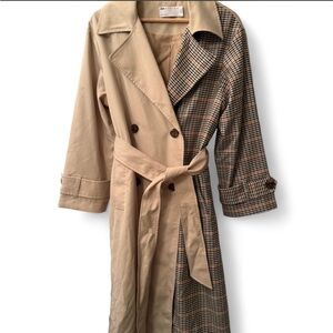 ASOS Beige and Plaid Trench Coat